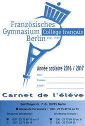 Carnet de l'élève Französisches Gymnasium Berlin